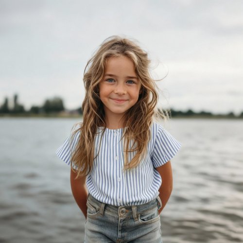 Preview: Musselin - Piero Streifen - garngefärbt - hellblau/weiß