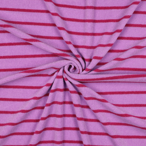 RESTSTÜCK 0,90m !!! - Frottee - Streifen - rosa/fuchsia
