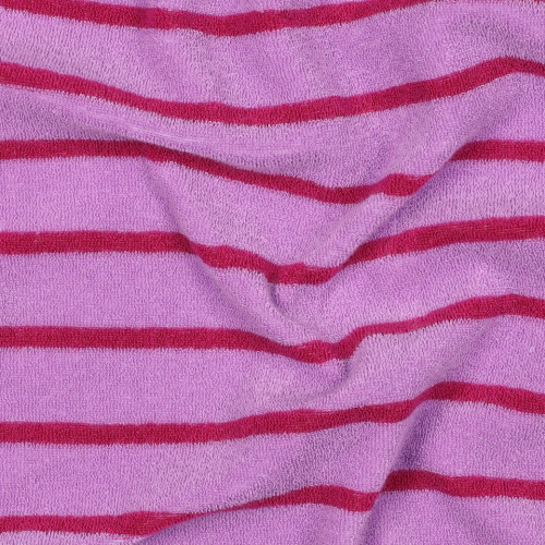 Preview: RESTSTÜCK 0,90m !!! - Frottee - Streifen - rosa/fuchsia
