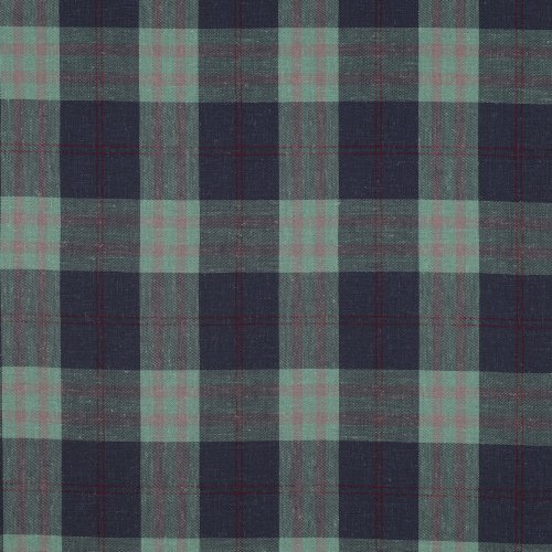 Viskose Leinen - Oscar Check - mint/blaulila