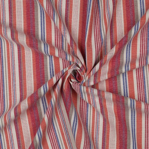 Preview: Viskose Leinen - Bolivia Streifen - sand/orange/blau