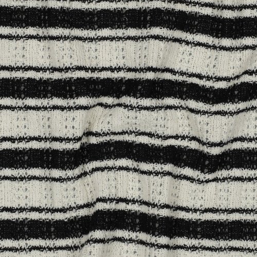 Preview: Sommerstrick - Small Black Stripe - creme/black