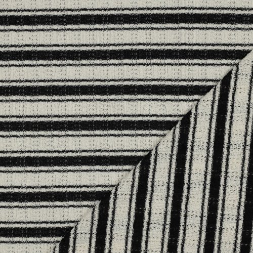 Preview: Sommerstrick - Small Black Stripe - creme/black