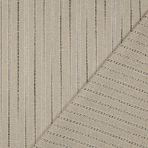 Preview: Viskose Leinen - Tira Streifen - grau lurex/ sand