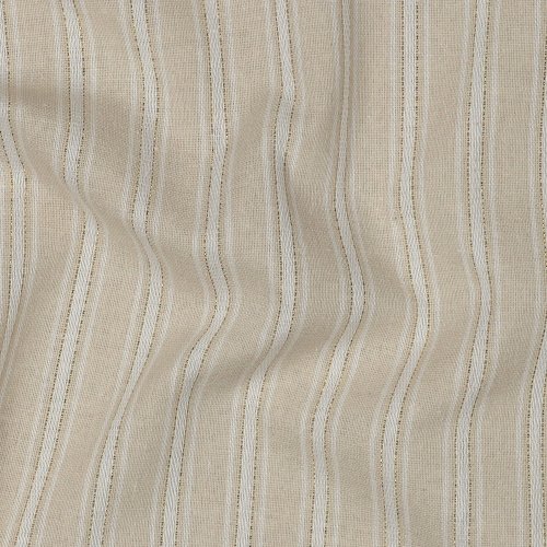 Viskose Leinen - Lysira Streifen - gold lurex/sand