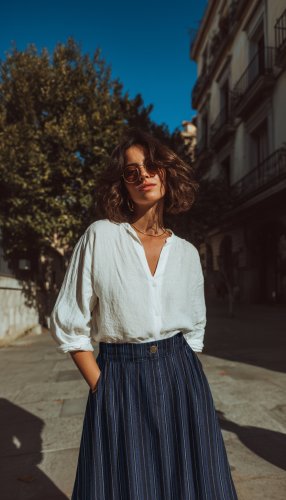 Denim - Thade Stripes - indigo blau