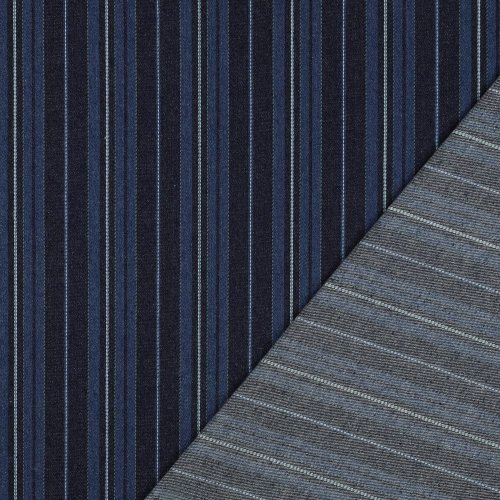 Preview: Denim - Thade Stripes - indigo blau