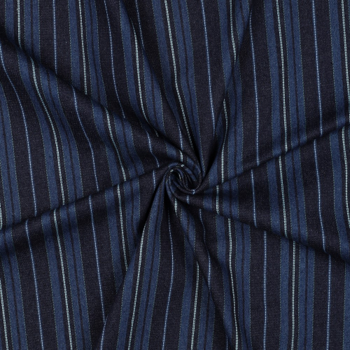 RESTSTÜCK 1,30m !!! - Denim - Thade Stripes - indigo blau