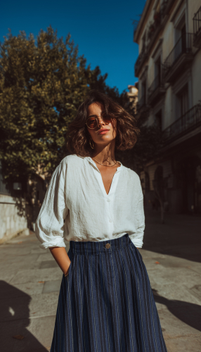 RESTSTÜCK 1,30m !!! - Denim - Thade Stripes - indigo blau