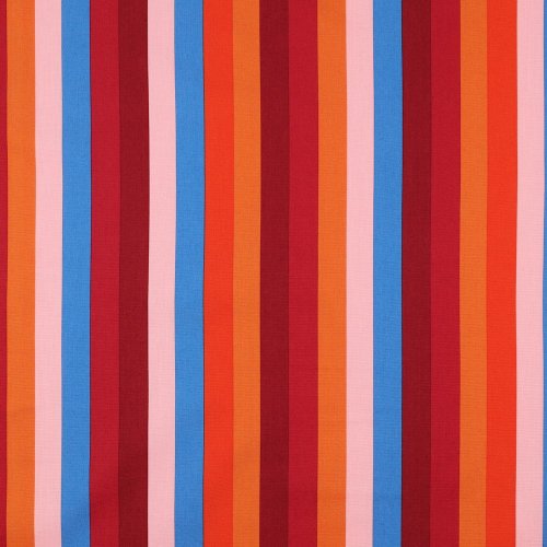 Preview: RESTSTÜCK 1,00m !!! - Feine Baumwolle Popeline - Summer Stripe - bordeaux - Nerida Hansen
