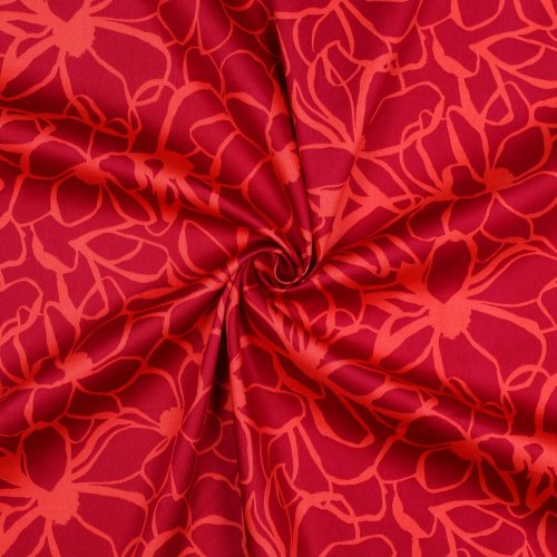 Baumwoll Satin - Magnolia - magenta - Nerida Hansen