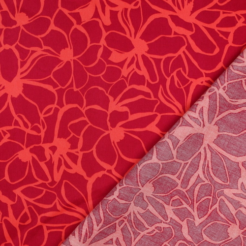 Preview: RESTSTÜCK 1,60m !!! - Baumwoll Satin - Magnolia - magenta - Nerida Hansen