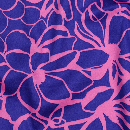 Preview: RESTSTÜCK 1,10m !!! - Baumwoll Satin - Magnolia - royal blue - Nerida Hansen