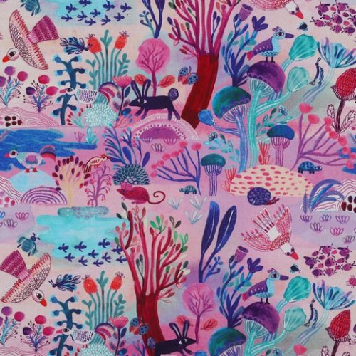 Preview: RESTSTÜCK 1,40m !!! - Feine Baumwoll Popeline - Sunshine - lavender - Nerida Hansen