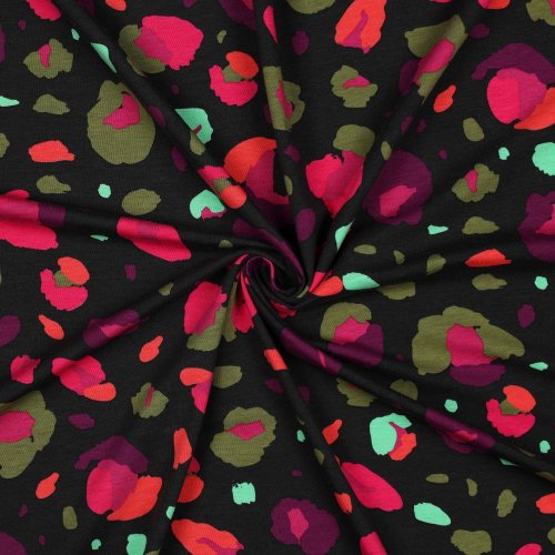 RESTSTÜCK 0,50m !!! - Bio Jersey - Animal - jet black - Nerida Hansen