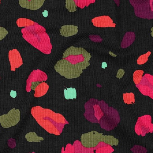 Preview: RESTSTÜCK 0,50m !!! - Bio Jersey - Animal - jet black - Nerida Hansen