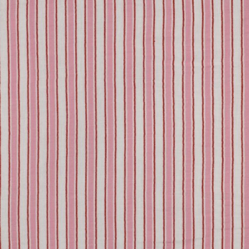 Musselin - Lucinda Streifen - rosa/weiß/rot