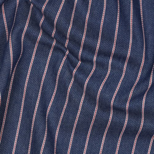 Preview: Baumwoll Denim - Small Stripes - dark blue