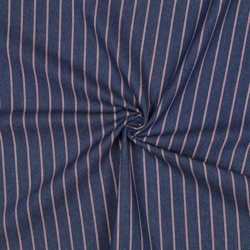 Baumwoll Denim - Small Stripes - dark blue