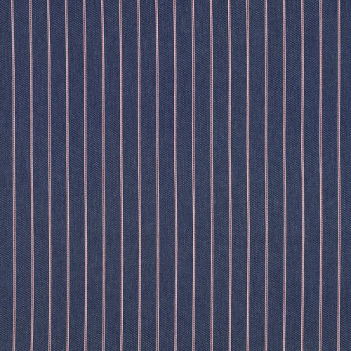 Preview: Baumwoll Denim - Small Stripes - dark blue