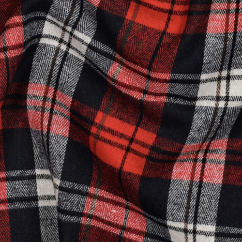 Preview: Flanell - Darvin Karo - rot/dunkelblau