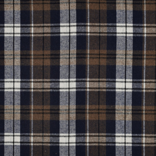 Flanell - Darvin Karo - braun/dunkelblau
