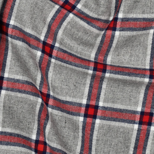 Preview: Flanell - Jarred Karo - grau/marine/rot