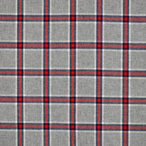 Preview: Flanell - Jarred Karo - grau/marine/rot