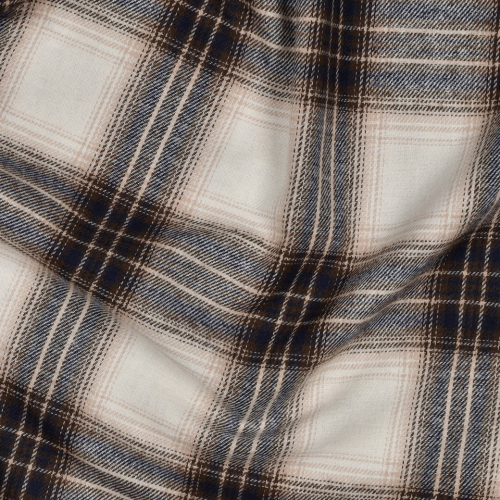 Preview: Flanell - Claude Karo - sand/blau/braun