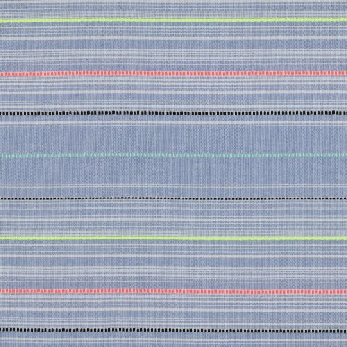 Baumwollgemisch - Valida Streifen - denim/neon