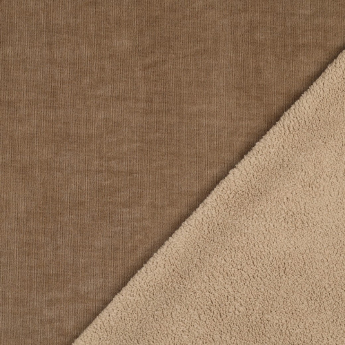 Preview: Doubleface Verlours Sherpa/Teddy - uni - schlamm
