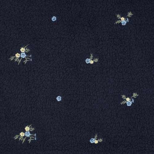 Preview: Teddy Plüsch - bestickt - Holda Flower - navy