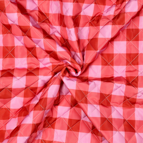 Steppstoff - Jackenstepper - Hermi Check - red/rose