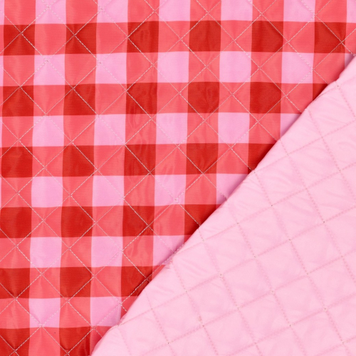 Preview: Steppstoff - Jackenstepper - Hermi Check - red/rose