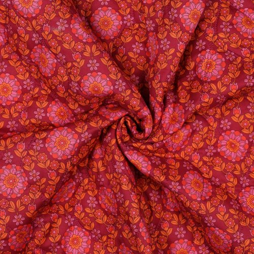 Preview: Baumwoll Stepper - Blossom Lines - bordeaux/pink/orange