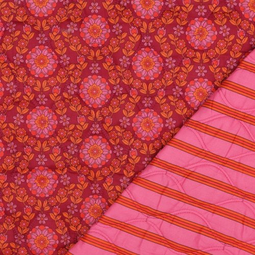Baumwoll Stepper - Blossom Lines - bordeaux/pink/orange