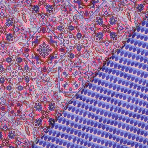 Doubleface Baumwollstepper - Nehama - lila/hellblau