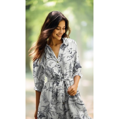 Preview: Viskose Leinen - Elowen - ecru/navy