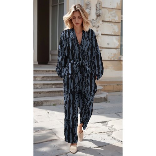 Preview: Viskose - Nachtwind - blaugrau/schwarz