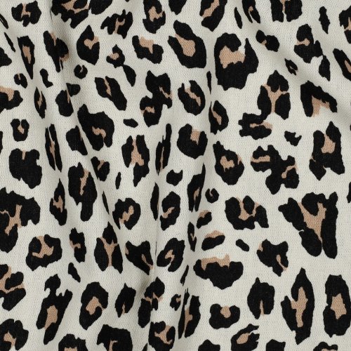 Viskose Leinen - Lando Leo - ecru/schwarz/beige