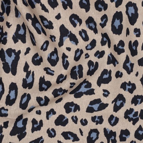 Viskose Leinen - Lando Leo - beige/blau/hellblau