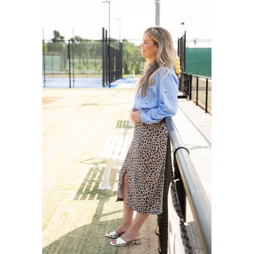 Preview: Viskose Leinen - Lando Leo - beige/blau/hellblau