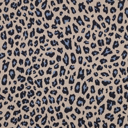 Viskose Leinen - Lando Leo - beige/blau/hellblau