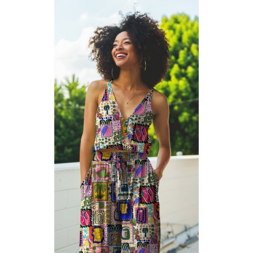 Preview: Baumwoll Satin - matt - Wild Patchwork - multicolor