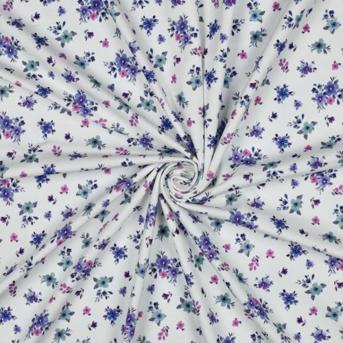 Preview: Jersey - Small Valeria Flowers - mint/lila/rosa/ecru