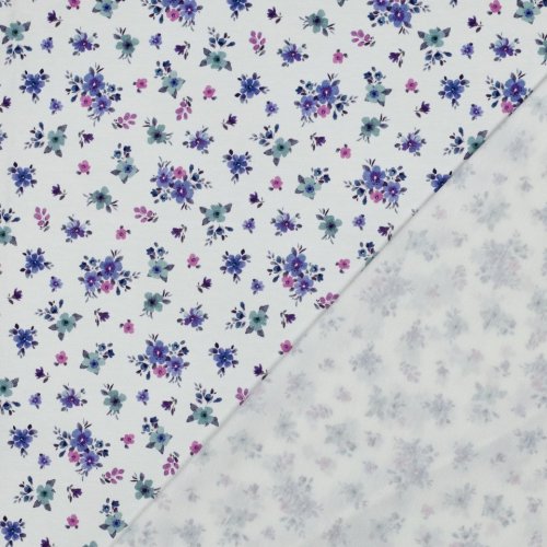 Preview: Jersey - Small Valeria Flowers - mint/lila/rosa/ecru