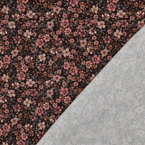 Preview: Jersey - Big Fiora Flowers - nude/khaki/rost/braun