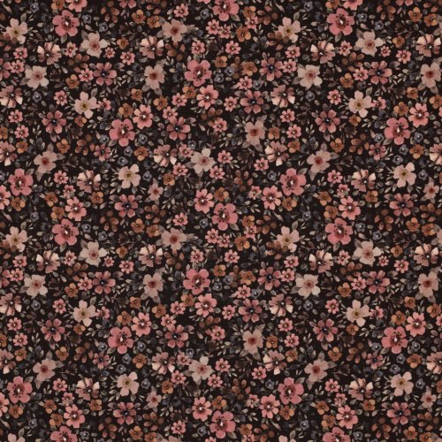 Preview: Jersey - Big Fiora Flowers - nude/khaki/rost/braun
