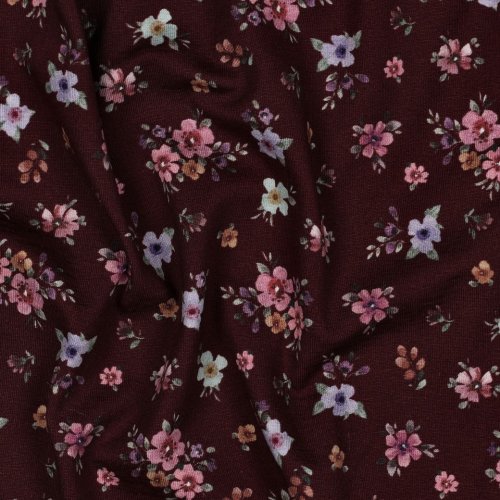 Jersey - Small Valeria Flowers - rosa/lila/mint/bordeaux