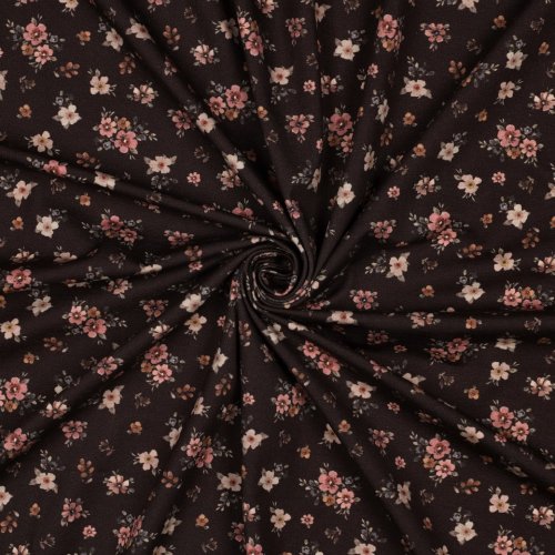 Preview: Jersey - Small Valeria Flowers - nude/khaki/rost/braun